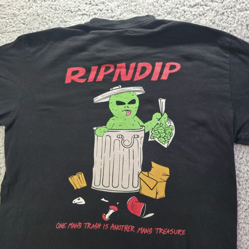 RIPNDIP One Mans Trash Alien Graphic T-Shirt Black Mens Large